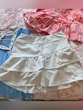 Lilly Pulitzer White Tiered Ruffle Skirt